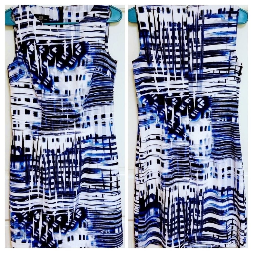 AGB Dress Blue/White/Black Size 10